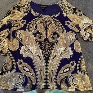 INC paisley blouse with cold shoulder size XL
